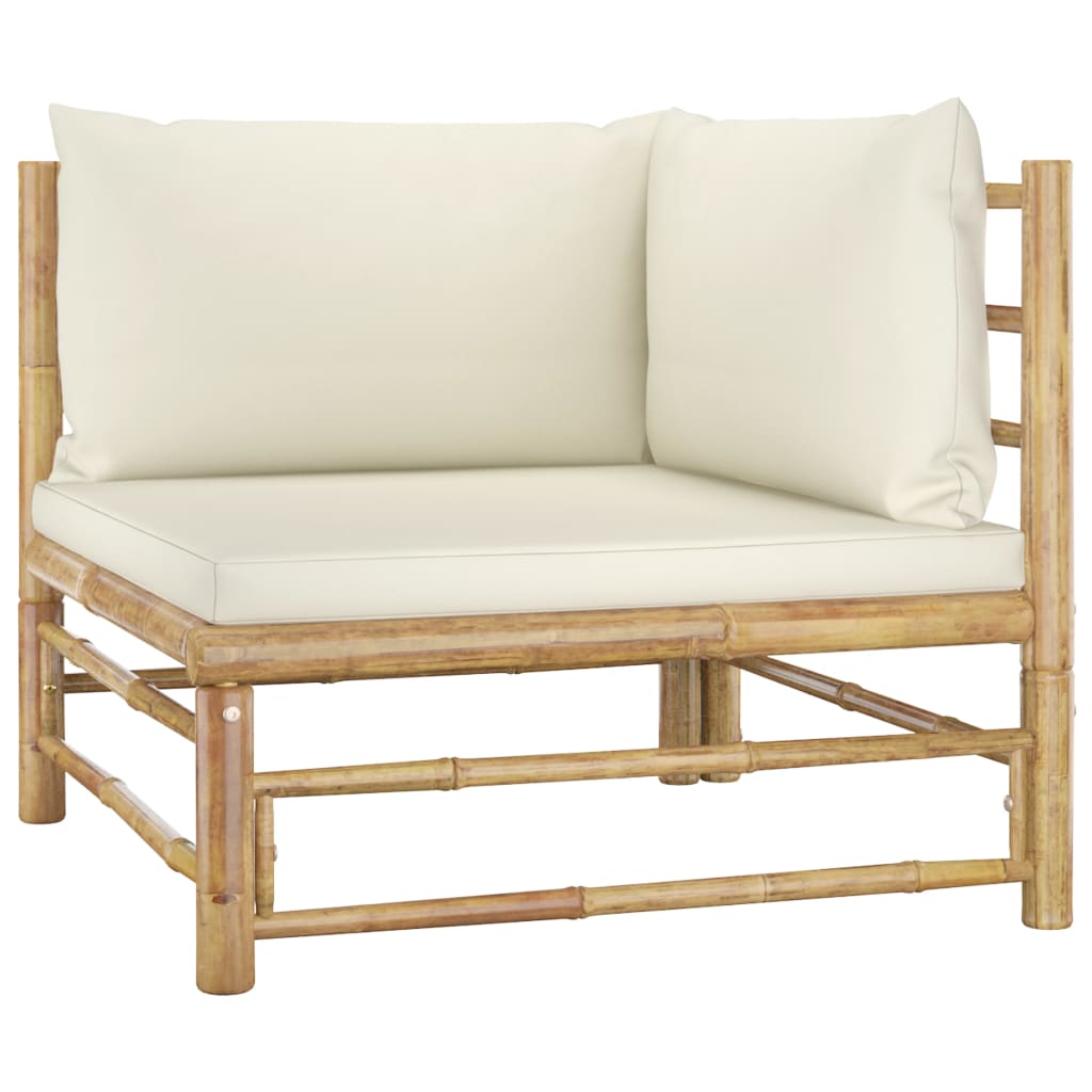 8-Delige Loungeset Met Witte Kussens Bamboe