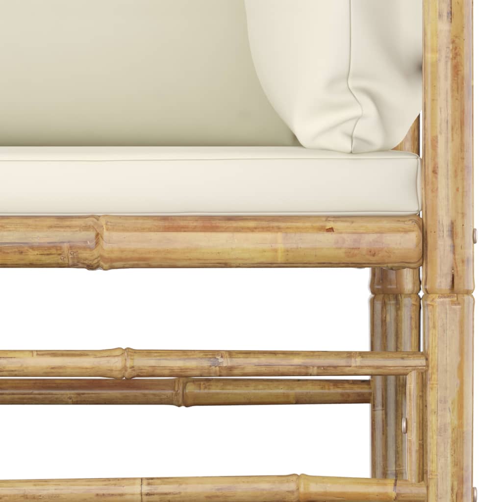 8-Delige Loungeset Met Witte Kussens Bamboe