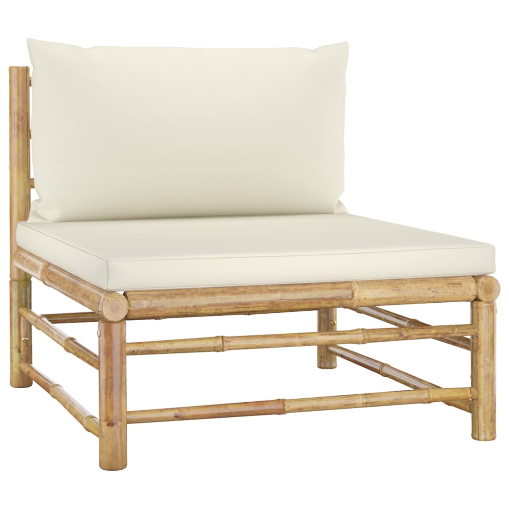 8-Delige Loungeset Met Witte Kussens Bamboe