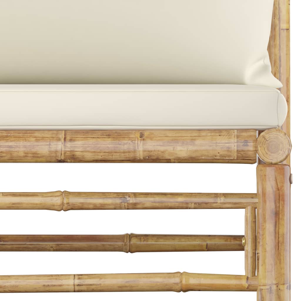 8-Delige Loungeset Met Witte Kussens Bamboe