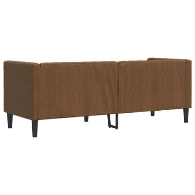 Chesterfield 3-Zitsbank – Kunstsuède Bruin & Klassiek Design