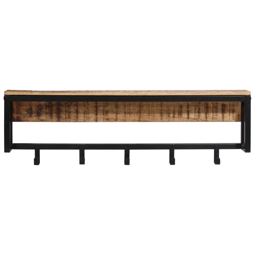 Kapstok 87X10X27 Cm Massief Ruw Mangohout Bruin