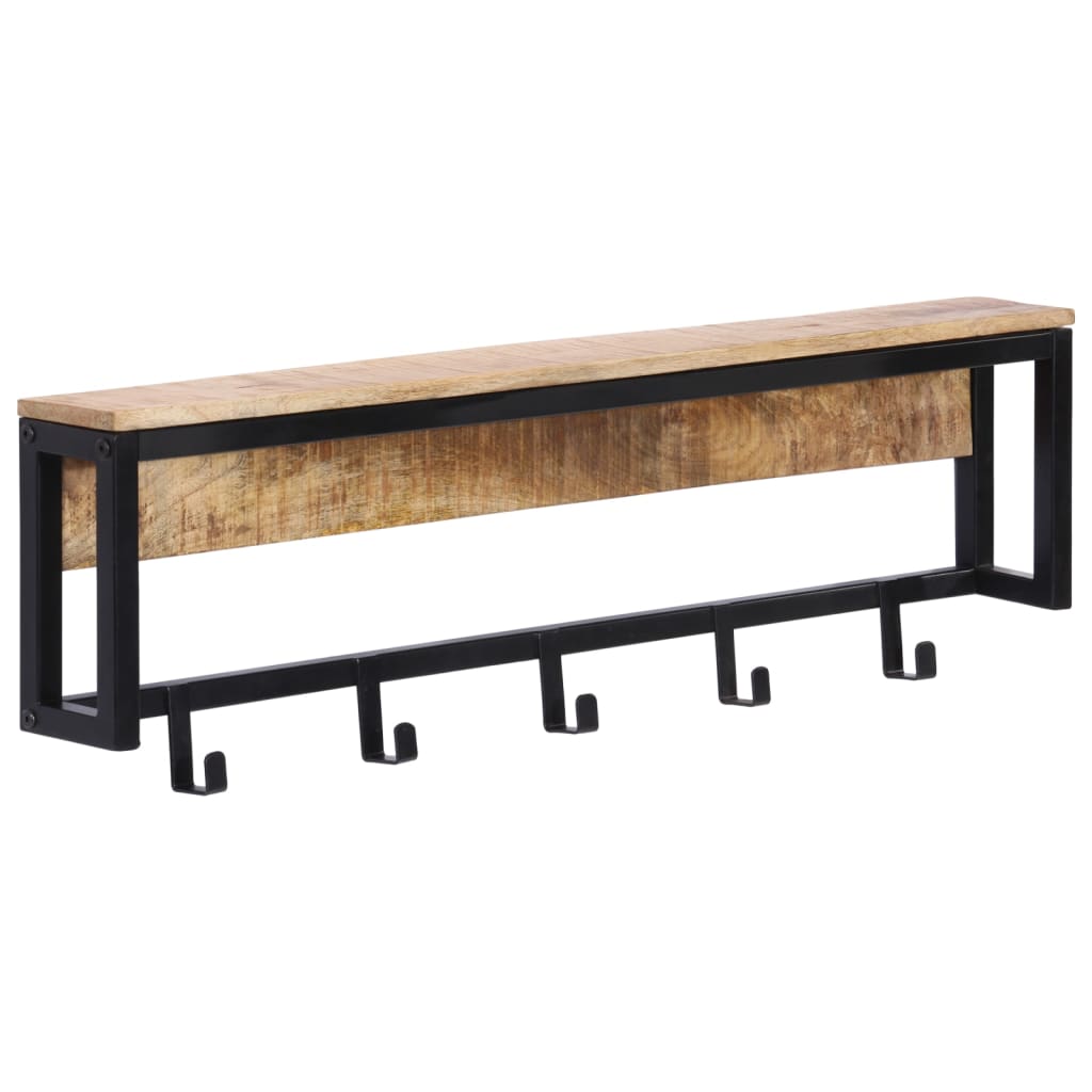 Kapstok 87X10X27 Cm Massief Ruw Mangohout Bruin